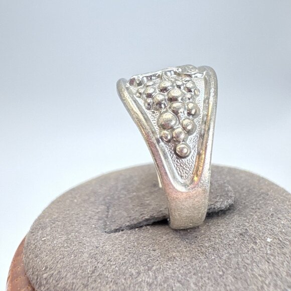 VTG Sterling Silver 925 Floral Grapevine Design Signet Style Ring Size 10 - Picture 3 of 8